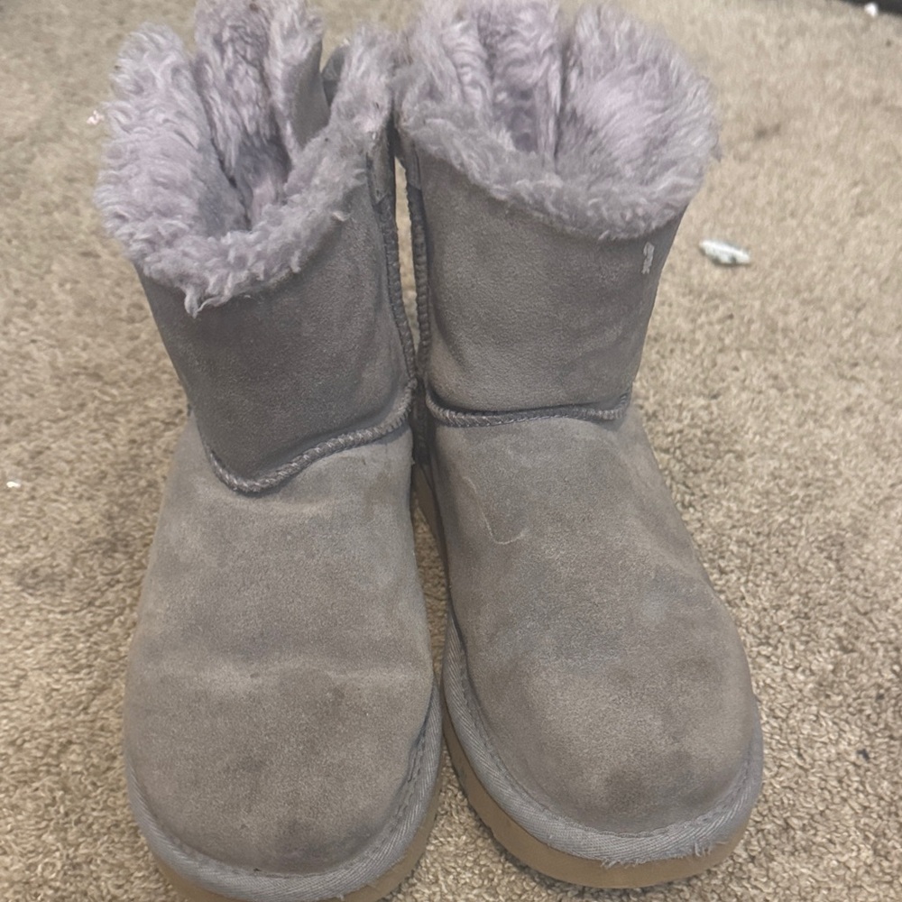 UGG Gray Winter Boots with Tan Sole